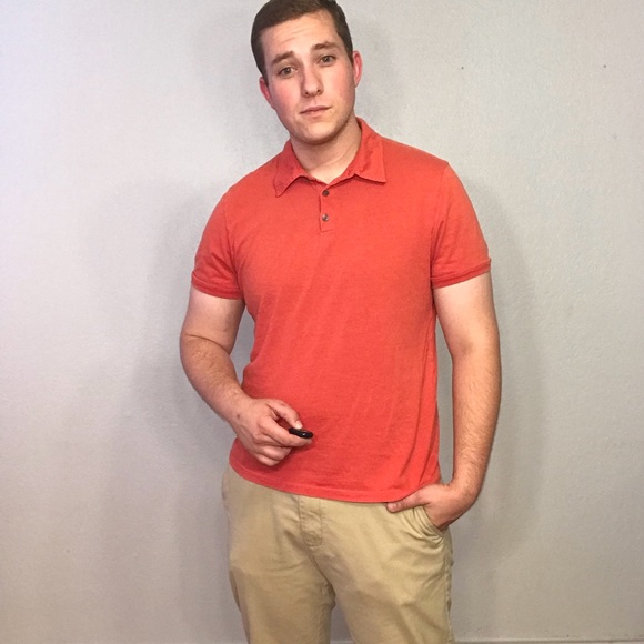 James Perse Other - James Perse Orange 3-Button Short Sleeve Polo